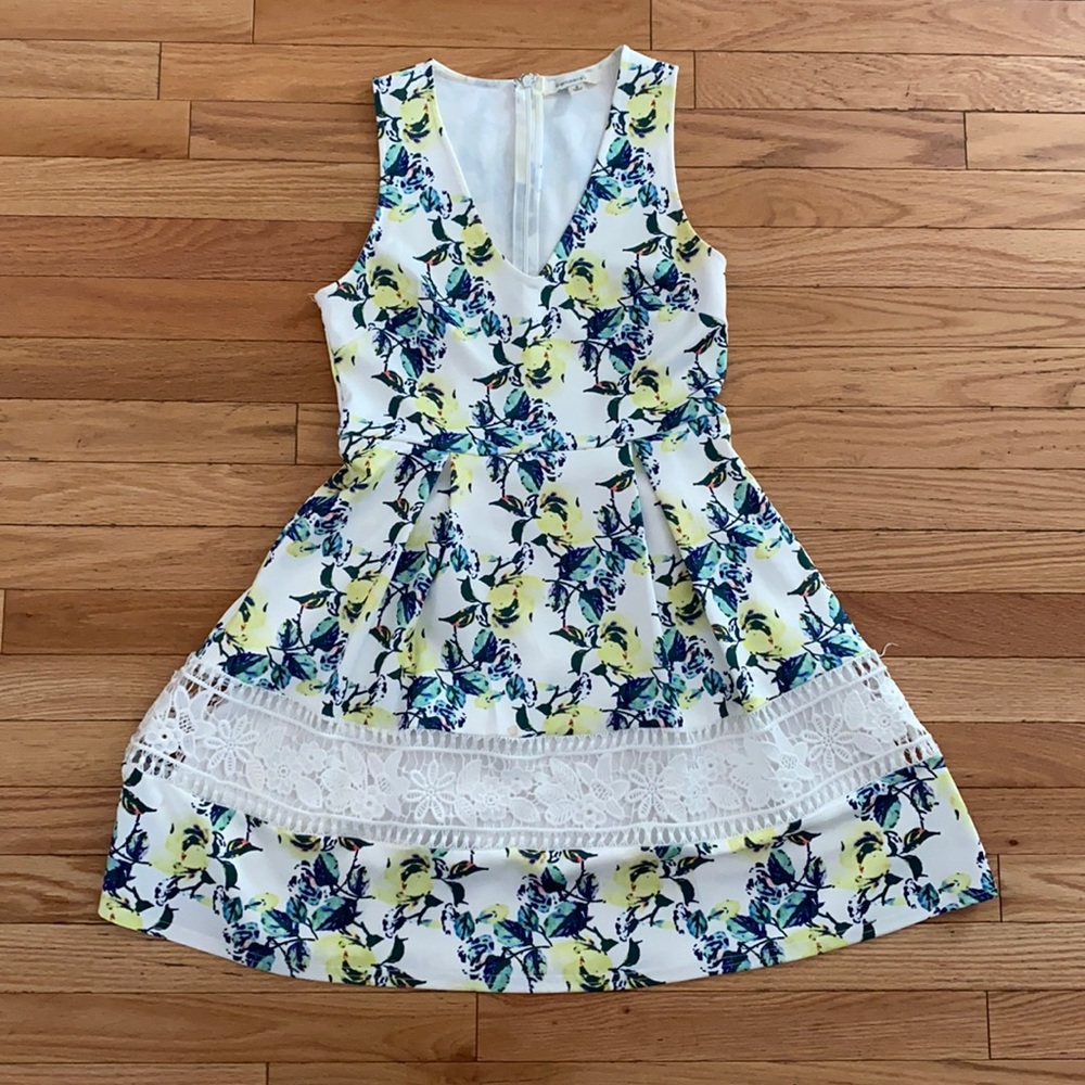 Francesca’s Lemon Pleaded Dress